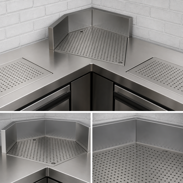 Product image #3 for Krowne Royal Series 90° Rear Corner Drainboard Underbar Angle Filler