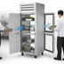 Thumbnail image #3 for True SPEC SERIES Pass-Thru One-Section Reach-In Refrigerator with 2 Solid Stainless Steel Front Half Doors and 2 Glass Rear Half Doors