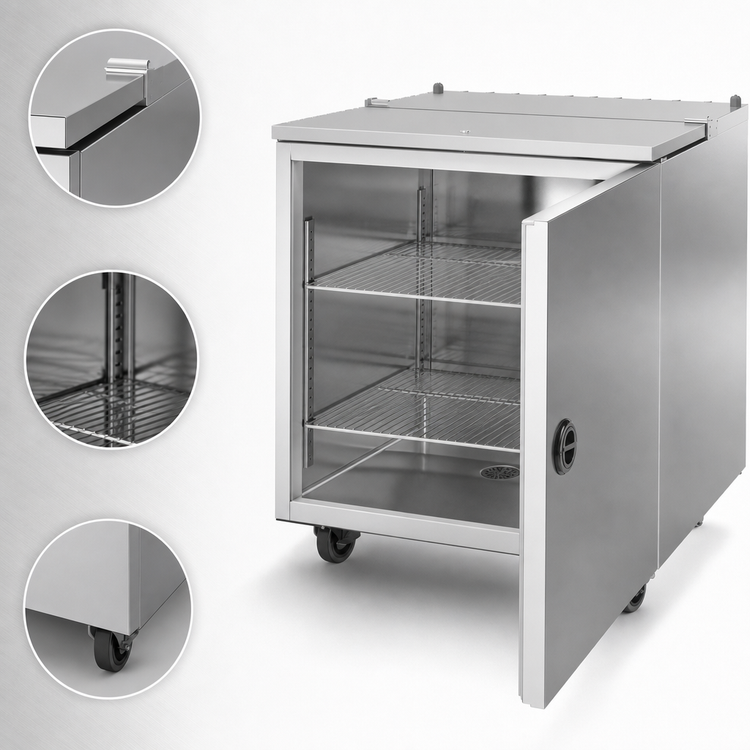 Product image #3 for 34-Inch Single-Access Cold Wall School Milk Cooler with Stainless Steel Interior and Exterior