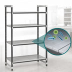 Thumbnail image #3 for Cambro Camshelving® Elements EXU214284S4480 4-Tier Solid Stationary Starter Shelving Unit, 21 x 42 x 84 Inches, Speckled Gray