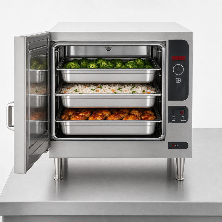 Product image #3 for Cleveland Range SteamChef 3-Pan Countertop Electric Convection Steamer