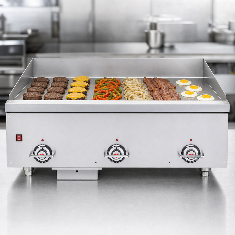 Product image #4 for Vulcan VCCG72-AR Heavy Duty 72-Inch Countertop Gas Griddle with 1-Inch Chrome Plate and Drawers