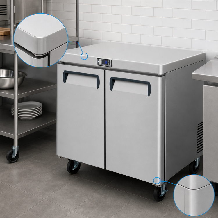 Product image #3 for Migali Competitor Series Two-Section Undercounter Work Top Freezer, 36.3-Inch W, 8.7 Cu. Ft., Stainless Steel
