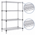 Thumbnail image #3 for Add-A-Shelf 4-Tier Stationary Wire Shelving Starter Unit, 48W x 24D x 74H, Chrome Finish