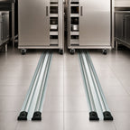 Thumbnail image #3 for Quantum QVTRK-3-72EST Double Unit Floor Track Assembly Kit with Three 6-Foot V-Groove Aluminum Tracks and End Stop Kits