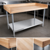 Thumbnail image #3 for John Boos DNS09-X Baker's Top Wood Work Table with Galvanized Base, 72 x 30 Inches
