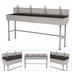 Thumbnail image #3 for Advance Tabco 4-Station Multiwash Freestanding Hand Wash Sink with Electronic Faucets, 80 Inch