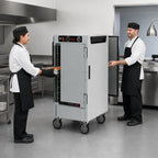 Thumbnail image #4 for Metro HotBlox™ HBCN8-ASPS-M Narrow 8-Pan Pass-Thru Mobile Insulated Holding Cabinet, Analog, Solid Front & Rear Doors, 120V