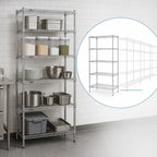 Thumbnail image #3 for Metro Super Erecta 5N417C Stationary Chrome-Plated Wire Shelving Starter Unit, 24 x 21 x 74 Inches, 5 Shelves
