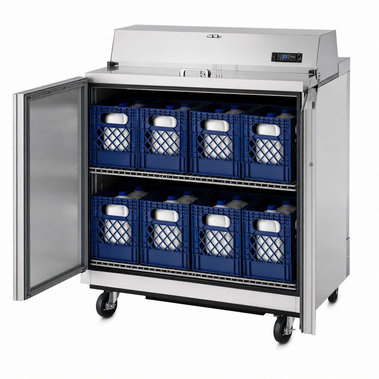 Product image #3 for True Mobile Stainless Steel Milk Cooler Cart, 8-Crate Capacity, Forced-Air