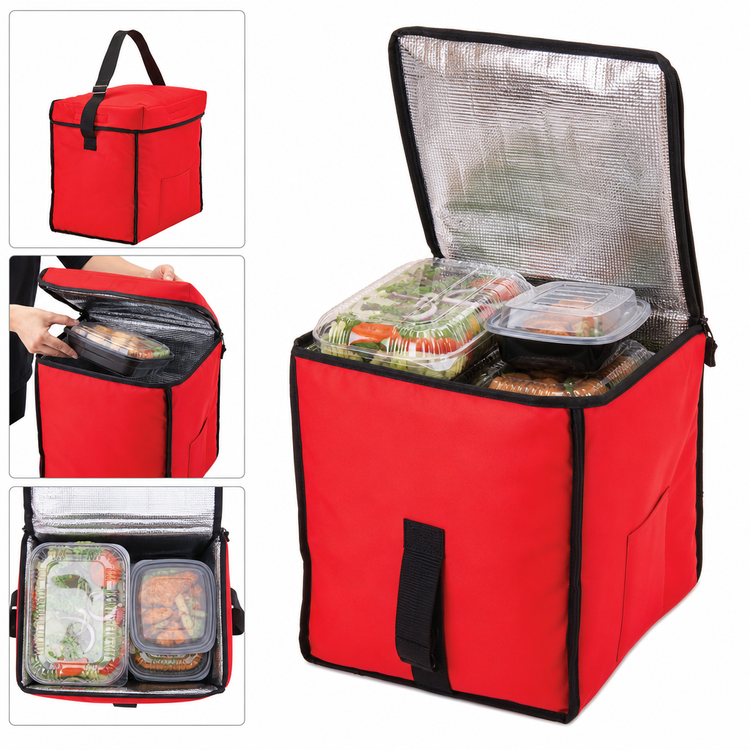 Product image #3 for Cambro GoBag Small Top Loading Insulated Delivery Bag, Red, 13 x 9 x 13 Inches