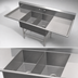 Thumbnail image #3 for John Boos Pro-Bowl 2-Compartment Bakery Sink with Left & Right 24-Inch Drainboards, 91-1/4 Inch Wide