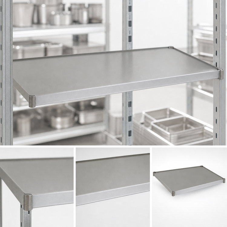 Product image #3 for Eagle Group Valu-Master 42 x 24-Inch Solid Commercial Shelf, Galvanized Steel, Gray Epoxy Finish, 600 lb. Capacity