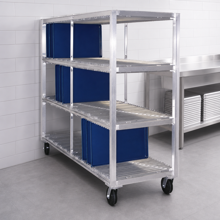 Product image #3 for New Age Mobile Aluminum Tray Drying Rack, 4-Tier, 160-Tray Capacity