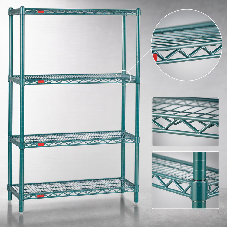 Product image #3 for Eagle Valu-Gard 4-Tier Stationary Starter Wire Shelving Unit, 48 x 18 x 74 Inches