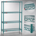 Thumbnail image #3 for Eagle Valu-Gard 4-Tier Stationary Starter Wire Shelving Unit, 48 x 18 x 74 Inches