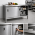 Thumbnail image #3 for John Boos Cabinet Base Enclosed Work Table with Sliding Doors, 108 x 30 Inch, 14-Gauge 300-Series Stainless Steel Flat Top