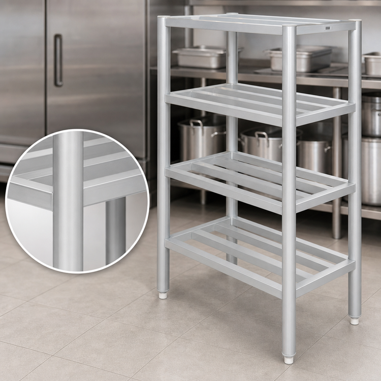 Product image #3 for Channel Manufacturing ED2042-4 4-Shelf Tubular Aluminum Dunnage Shelving Rack, 42 x 20 x 64 Inches