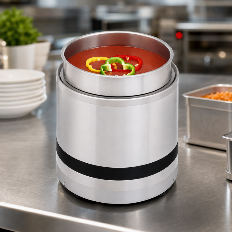 Product image #3 for APW Wyott RCW-7 Round Countertop Food Pan Warmer/Rethermalizer, 7 Quart, 120V