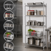 Thumbnail image #3 for Heavy Duty 5-Tier Stationary Chrome Wire Shelving Unit, 24 x 18 x 84 Inches, 800 lb. Capacity