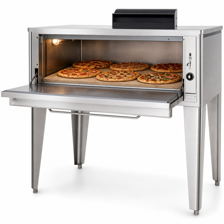 Product image #3 for Blodgett Single-Deck Gas Pizza Oven with 48 x 37 Inch Rokite Deck
