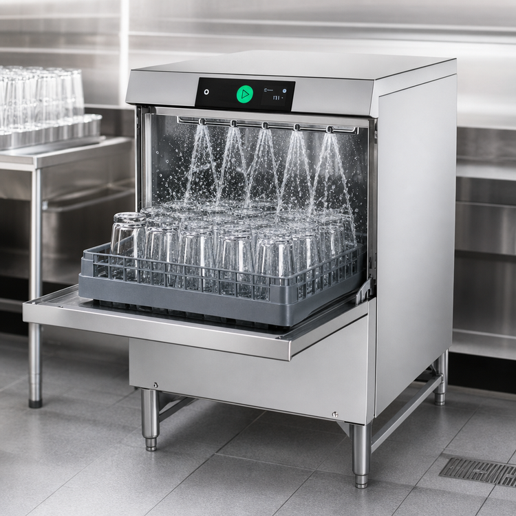 Product image #3 for Hobart LXGNPR-1 Advansys Undercounter Glass Washer with PuriRinse and 14-Inch Leg Stand