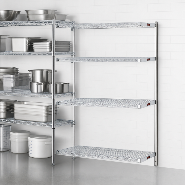 Product image #3 for Eagle Group 4-Tier Add-On Wire Shelving Unit, 36 x 18 x 74 Inches, Chrome-Plated