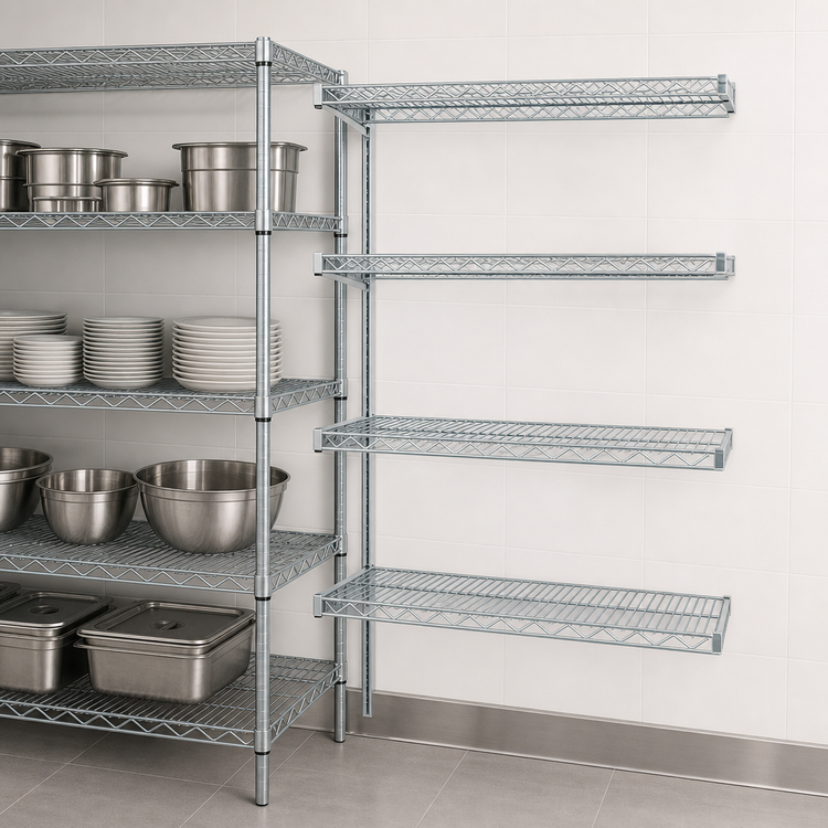 Product image #3 for EAGLEbrite 4-Tier Wire Add-On Shelving Unit, 30W x 24D x 63H, Zinc Finish
