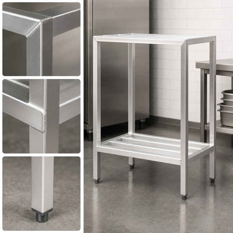 Product image #3 for New Age H.D. Series 2-Shelf All-Welded Heavy-Duty Aluminum Shelving Unit, 36W x 24D x 48H
