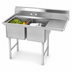 Thumbnail image #3 for Advance Tabco 2-Compartment Fabricated Stainless Steel Sink with Right-Hand Drainboard, 24 x 24 x 14-Inch Bowls