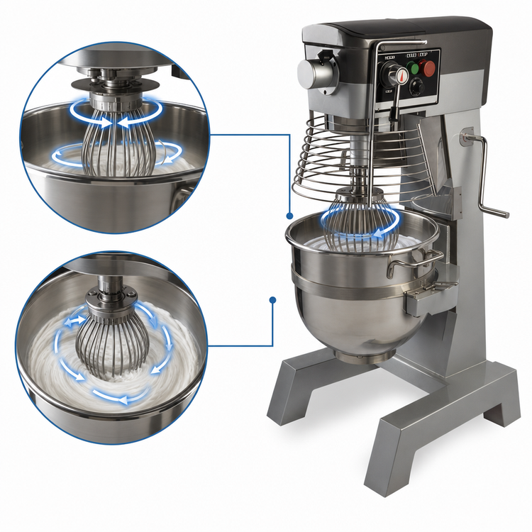 Product image #4 for General GEM130 30 Qt Floor Model 3-Speed Commercial Planetary Mixer with #12 Taper Hub