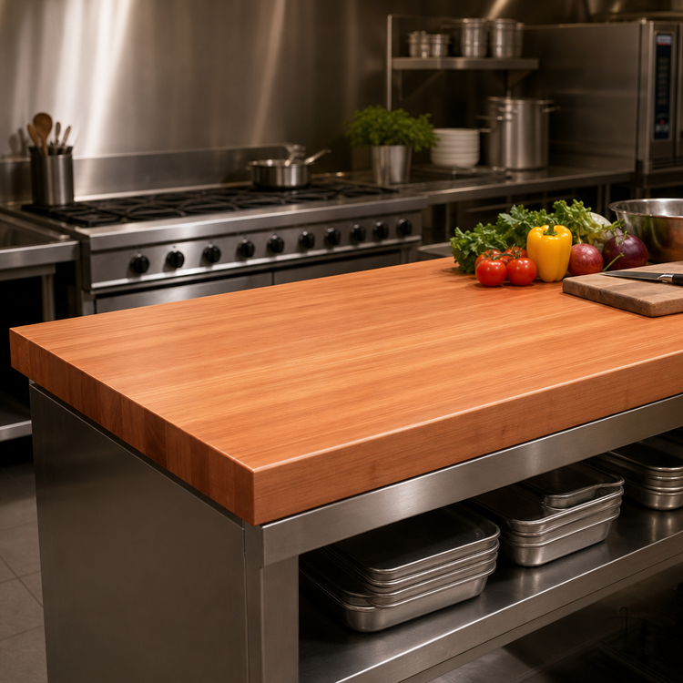 Product image #3 for John Boos Boos Block Ultra Premium American Cherry Edge Grain Kitchen Countertop, 96 x 27 x 3 Inch, Penetrating Oil Finish