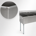 Thumbnail image #3 for Eagle Group 61-3/8 Inch Three-Compartment Utility Sink, 16-Gauge 430 Stainless Steel, No Drainboards