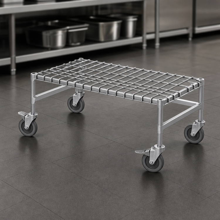 Product image #3 for Eagle Mobile Chrome Wire Dunnage Rack with Casters, 24 x 24 x 14 Inches, 800 lb Capacity