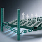 Thumbnail image #3 for Eagle Group QuadPlus QPF-2148E-GL Green Louvered Polymer Shelf Mat with Wire Frame, 48 x 21 Inches Case of 4