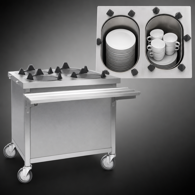 Product image #3 for Director's Choice Mobile Unheated Cup/Saucer and Plate Dispenser