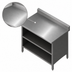 Thumbnail image #3 for John Boos Open-Front Enclosed Base Work Table with 5-Inch Rear Riser, 48 x 30 Inches, Stainless Steel