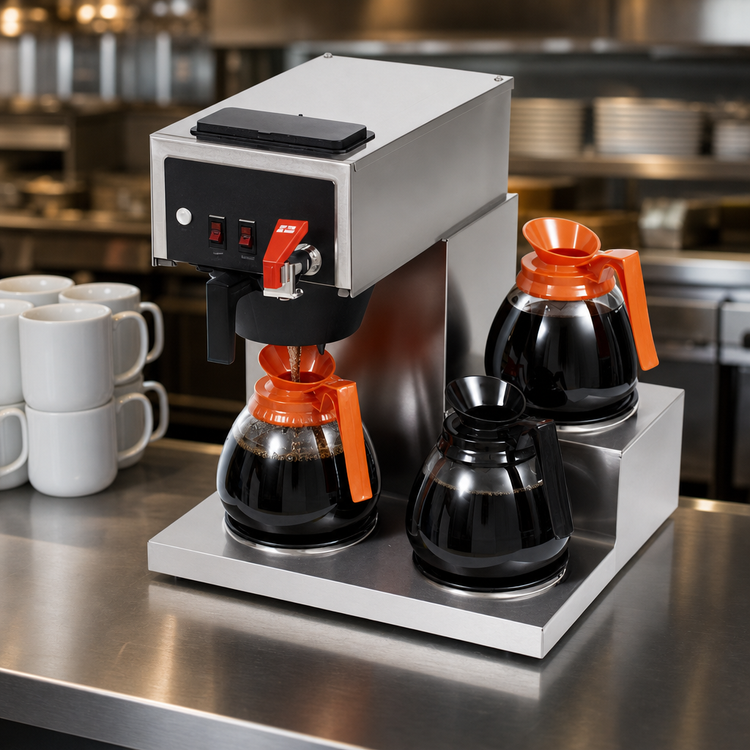 Product image #3 for Koffee King Automatic Fill Low-Profile Single Decanter Coffee Brewer with 3 Warmers and Hot Water Faucet