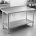 Thumbnail image #3 for Spec-Master 30 x 30 Inch Stainless Steel Work Table with Backsplash and Undershelf