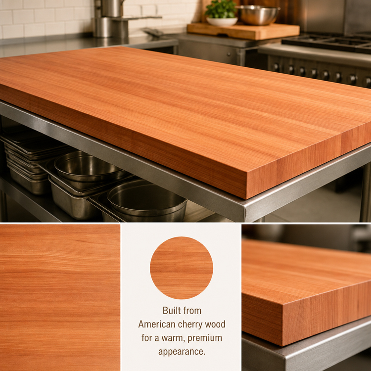 Product image #3 for Boos Block American Cherry Edge Grain Kitchen Countertop with Varnique Finish, 60 x 48 x 2-1/4 Inches