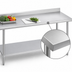 Thumbnail image #3 for Duke 24-Inch Wide x 120-Inch Long 14-Gauge Stainless Steel Work Table with 1-1/8-Inch Straight Riser and Galvanized Undershelf