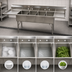 Thumbnail image #3 for Klinger's Trading Economy 4-Compartment Stainless Steel Sink with Dual Drainboards, 100 x 25-1/2 x 41 Inches