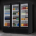 Thumbnail image #3 for Beverage-Air Marketeer MT72-1B Three-Section Reach-In Hinged Glass Door Refrigerated Merchandiser, 66.3 Cu. Ft., Black