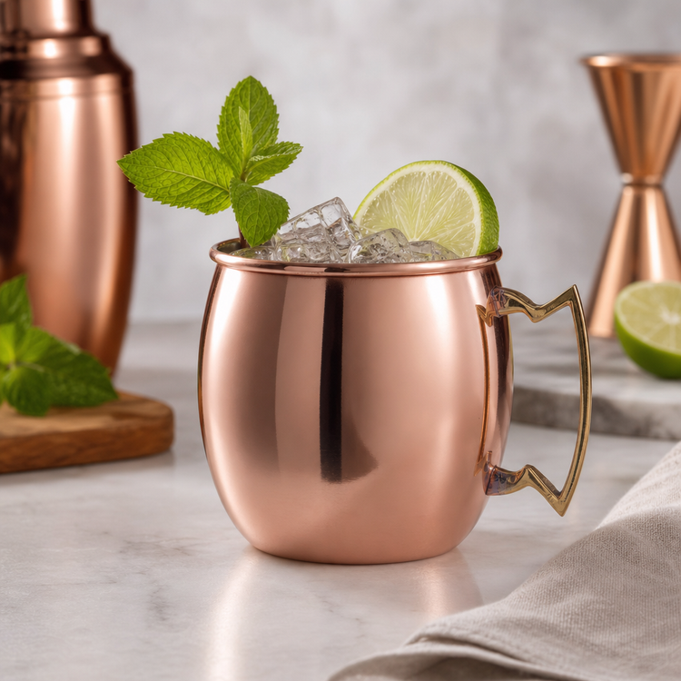 Product image #3 for 16 oz Copper Moscow Mule Mug with Brass Handle