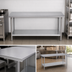 Thumbnail image #3 for Duke 60 Inch x 24 Inch Stainless Steel Flat Top Work Table with Galvanized Undershelf