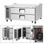 Thumbnail image #3 for Everest Refrigeration ECB52D2 53.5-Inch Two-Drawer Chef Base Refrigerator with Stainless Steel Top and Side-Mounted Self-Contained Refrigeration