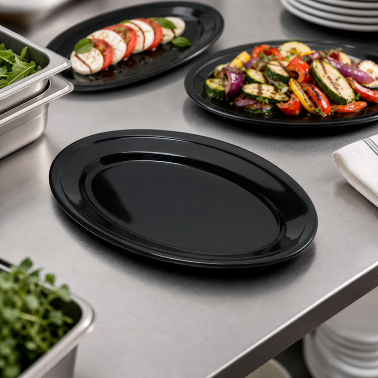 Product image #4 for Dallas Ware® 9-1/4 x 6-1/4-Inch Oval Melamine Platter, Black