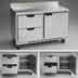 Thumbnail image #3 for Beverage-Air 48-Inch Two-Section Worktop Freezer with 2 Drawers and 1 Solid Door, Rear-Mounted Self-Contained R290