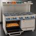 Thumbnail image #3 for Comstock-Castle 60-Inch Wide 10-Burner Gas Range with 2 Standard Ovens, Back Riser and High Shelf