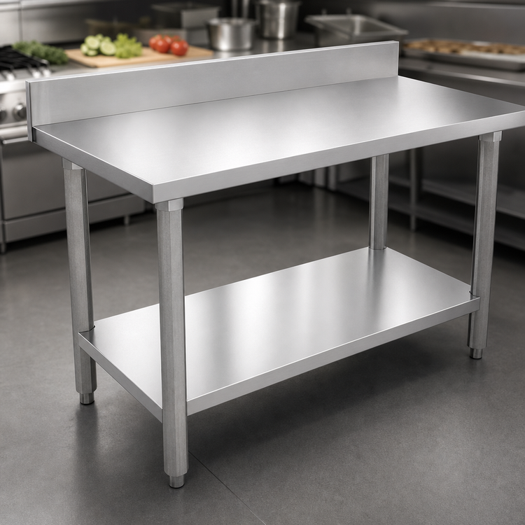 Product image #3 for Elite Series 72-Inch x 30-Inch Stainless Steel Work Table with 4-Inch Backsplash and Undershelf